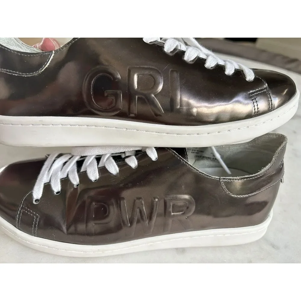 Schutz GIRL‎ POWER Copper Metallic Sneakers Women's 8 NORDSTROM $138 Rare
